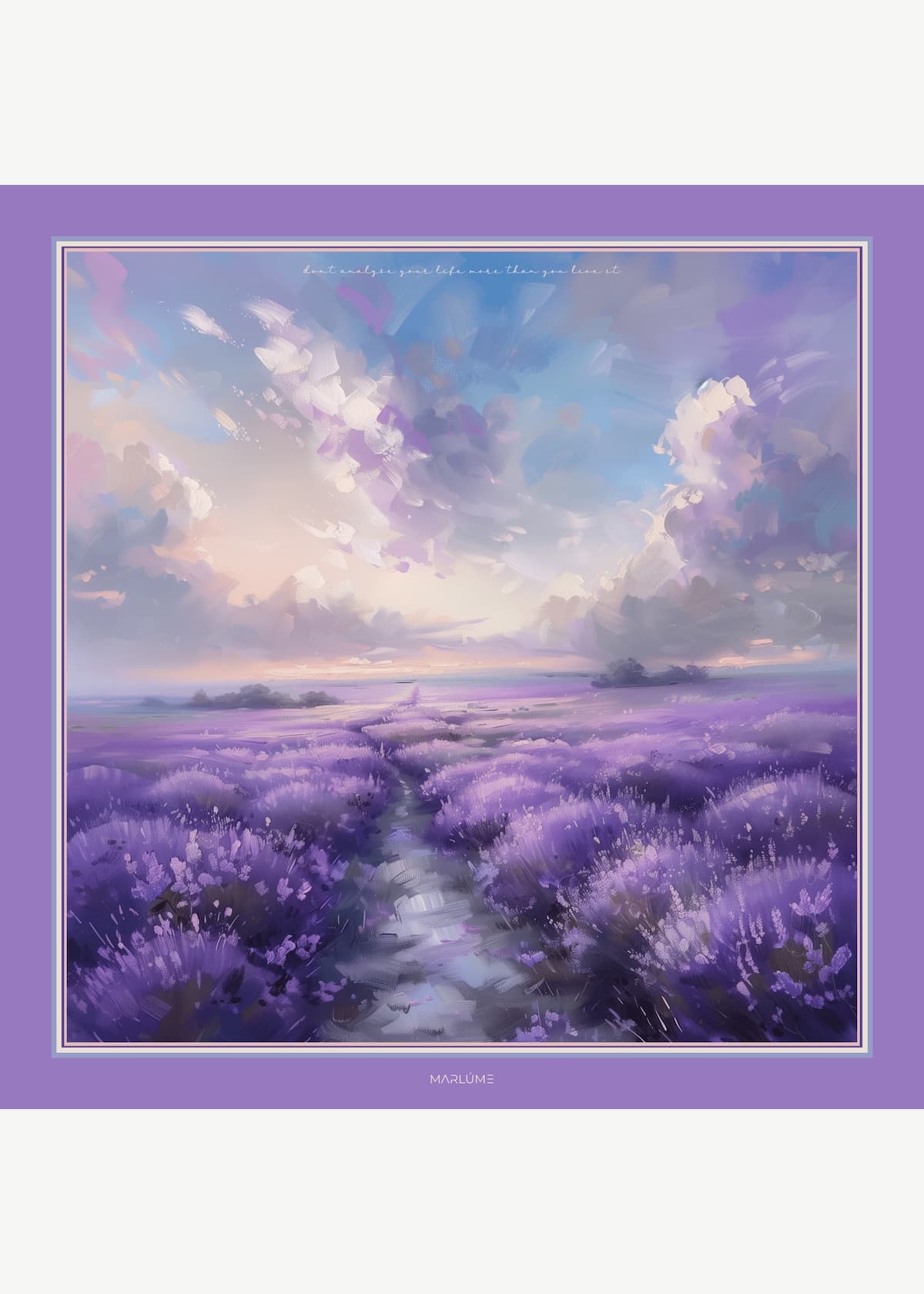 O eșarfă mare care îmbină perfect feminitatea cu emoții echilibrate și autentice. Dimensiunea generoasă îți oferă o prezență rafinată, menținând armonia între forță și tandrețe. Marlume | emoție și feminitate cu suflet.