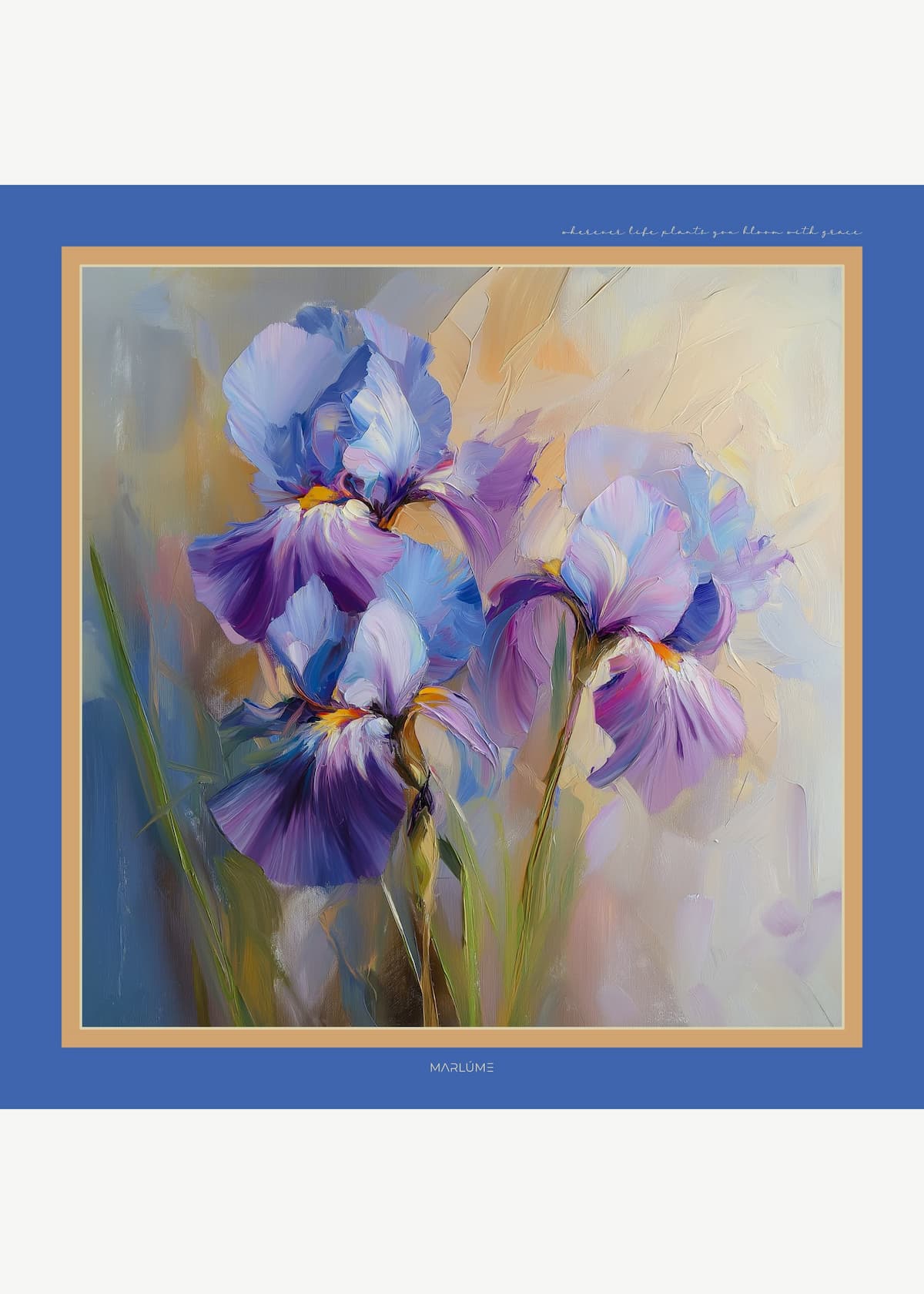 O eșarfă mare, plină de speranță și feminitate, ce învăluie sufletul cu emoții luminoase și încurajatoare. Dimensiunea generosă te însoțește cu grație, aducând o stare de optimism profund. Marlume | emoție și feminitate cu suflet.